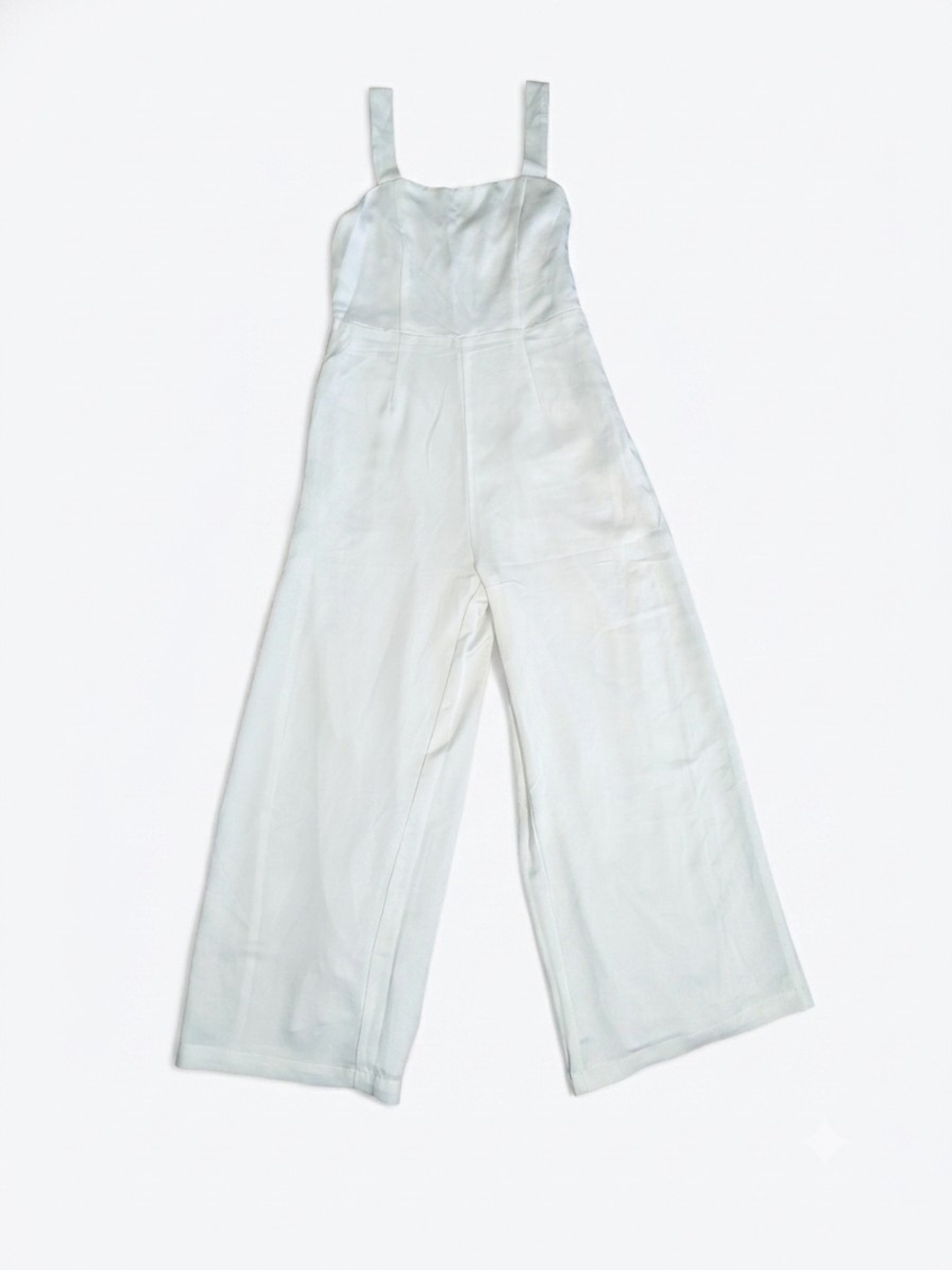 Silence + Noise Urban Outfitters White Wide Leg Crepe Jumpsuit, Size 6, NWT $89